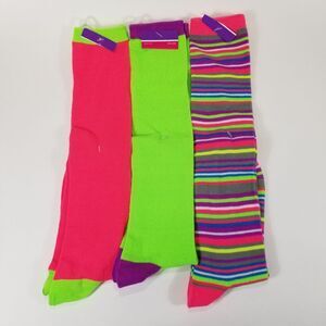 knee high socks fluorescent NWT 3 pair
